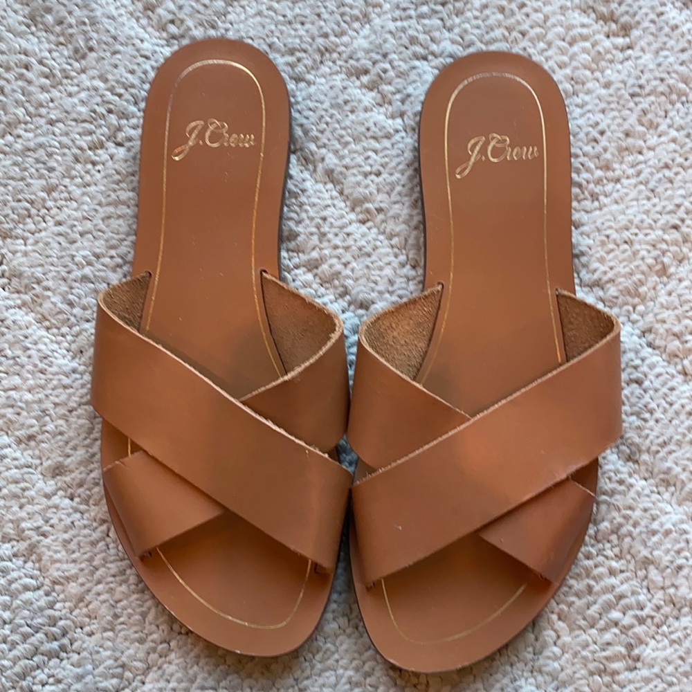 J.Crew leather sandal size 7 camel 🐪